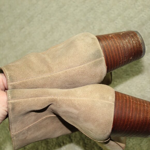 Sole Society Pariza Women's Size 9 Beige Zipper Ankle 2.5" Heeled Boots - Picture 6 of 6